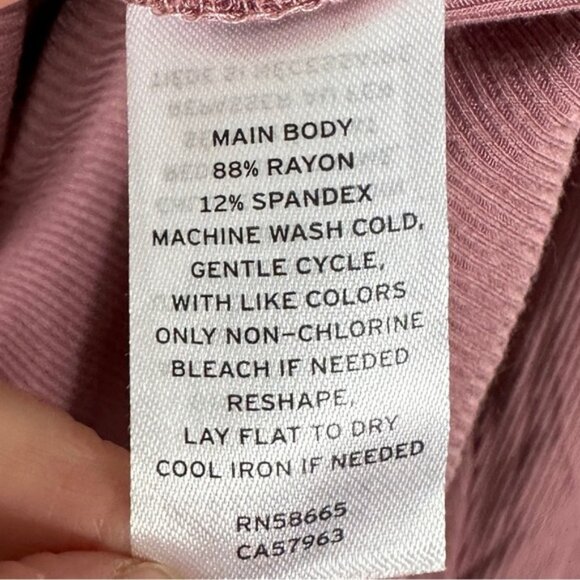 Nordstrom Long Sleeve Faux Wrap Top Pink NOne Sizetalgia Size Small Puff Sleeve - Picture 5 of 10